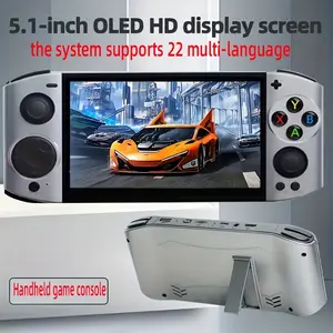 Classic landscape 09 Ultra portable game console, 5.1-inch high-definition large screen, dual joysticks and ergonomic buttons, gift for friends, Halloween or Christmas, handheld game console, party games, travel games, Handheld Gaming Console