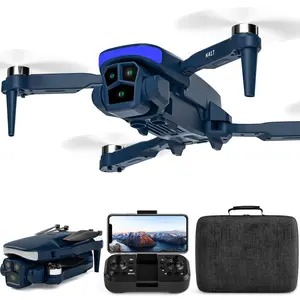 K417 Drone with 2 Cameras 1080P HD 90° Electrically Adjustable Drone Transmission,Blue LED Lights,Optical Flow Positioning,3D Flip,Under 0.549lbs/249g