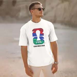 FIFA World Cup 2026 Men's Cotton T-Shirt – Graphic Print Soccer Fan Short Sleeve Tee
