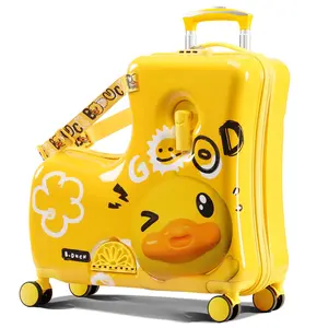 2025 Bestselling Little Yellow Duck Kids Ride-On Suitcase 20" & 24", Travel Essential for Family Trips with Children (Suitable for Ages 3-12)