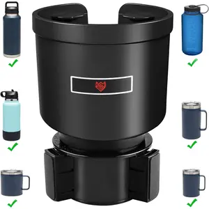 Upgraded  Cup Holder Expander Adapter with Offset Adjustable Base, Compatible with  14/24/36/46oz Ramblers, Hydro Flasks 32/40oz, Other Large Bottles Mugs in 3.5"-4.0", 1 Pack