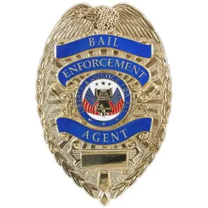 Rothco Deluxe Gold Bail Enforcement Agent Badge - Halloween Detective Costume Accessory Classic Design Polished Gold Tone Pin Back for Cosplay & Display
