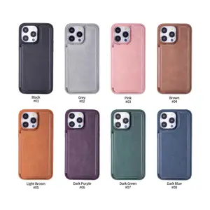 Cellphone Solid Color Leather Protective Wallet Case with Dual Buckle Card Holder & Flip Cover for iPhone 17/17 Pro/17 Pro Max, 16/16 Pro/16 Pro Max, 15/15 Pro/15 Pro Max, 14/14 Pro/14 Pro Max, 13/13 Pro/13 Pro Max, 12/11/XR, Case with Card Slot & Stand