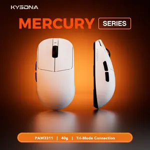KYSONA Mercury SE Gaming Mouse PAW 3311 40g Ultra Lightweight Tri-Mode Wired RGB Charging Dock 24000 DPI Suitable for professional gamers and players with small hands
