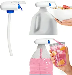 Automatic Drink Dispenser for Fridge, USB Powered No Spill Milk Dispenser Pump for Gallon Jugs, Water & Juice, Fits Most Bottles, Electric Fridge Beverage Dispenser (White, 1 Pack)