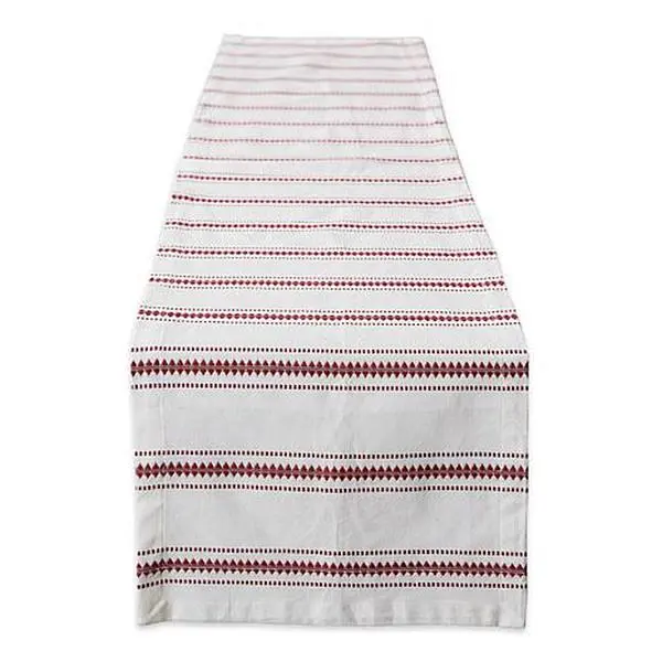 Design Imports Zig Dobby Stripe Table Runner - 14" x 108"