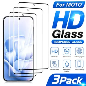 3pcs Ultra HD Curved Protective Screen Protector For Motorola Edge 60/Edge 50/Pro/Fusion/Edge 50 Neo/Edge 50 Ultra/Edge 40/Edge 40 Neo,9H Hardness,Support Fingerprint Unlocking,Anti-Scratch,Bubble-Free,Full Screen Coverage,Easy to Install