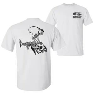 The Rod Father T-Shirt, Fishing Skeleton Graphic Tee, Vintage Fishing Enthusiast Shirt, Soft Cotton Unisex Shirt, Apparel for Men & Women, Funny Gift for Fishermen