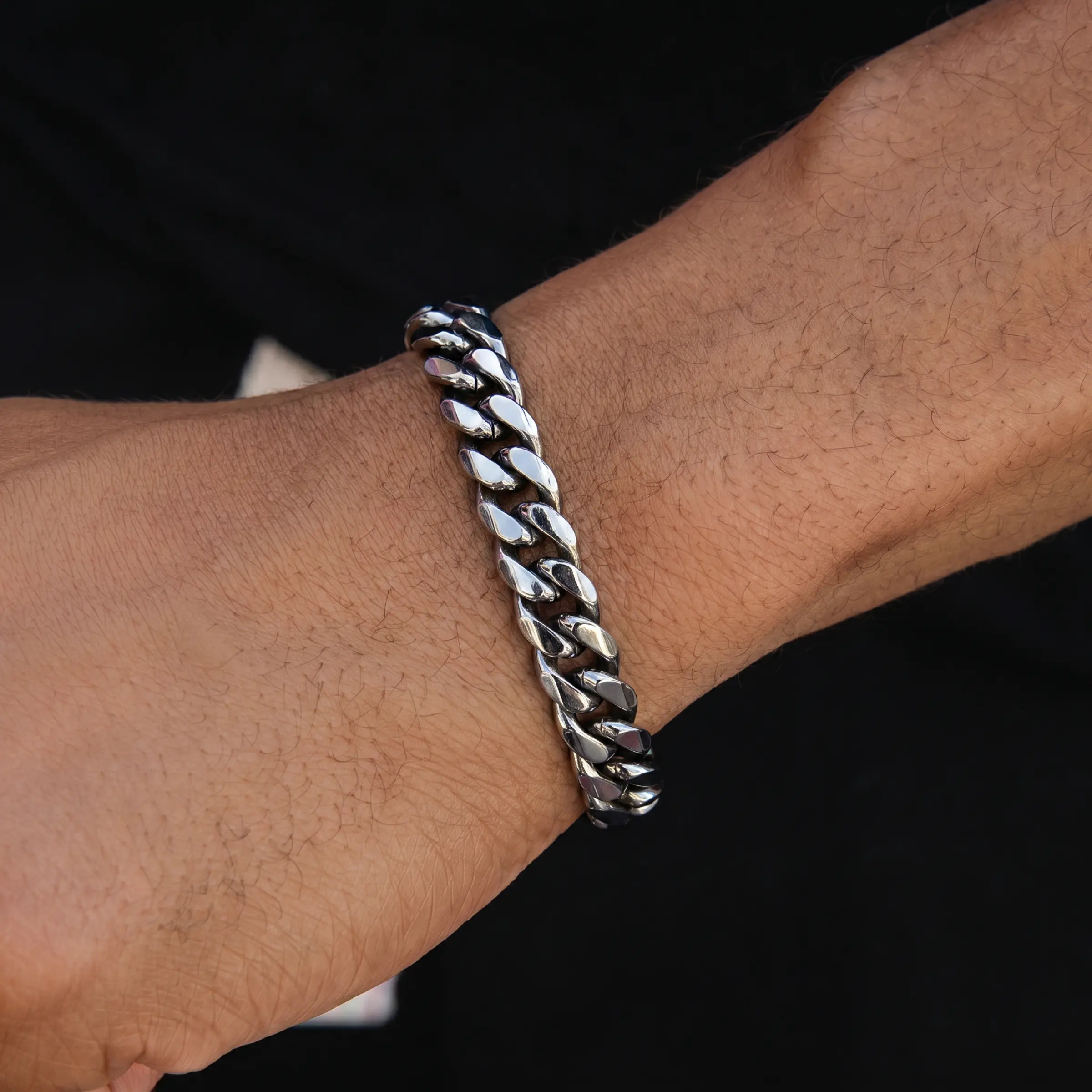 GLD 8mm Miami Cuban Chain Bracelet in Black Rhodium - Perfect Gift #TikTokShopBackToSchool