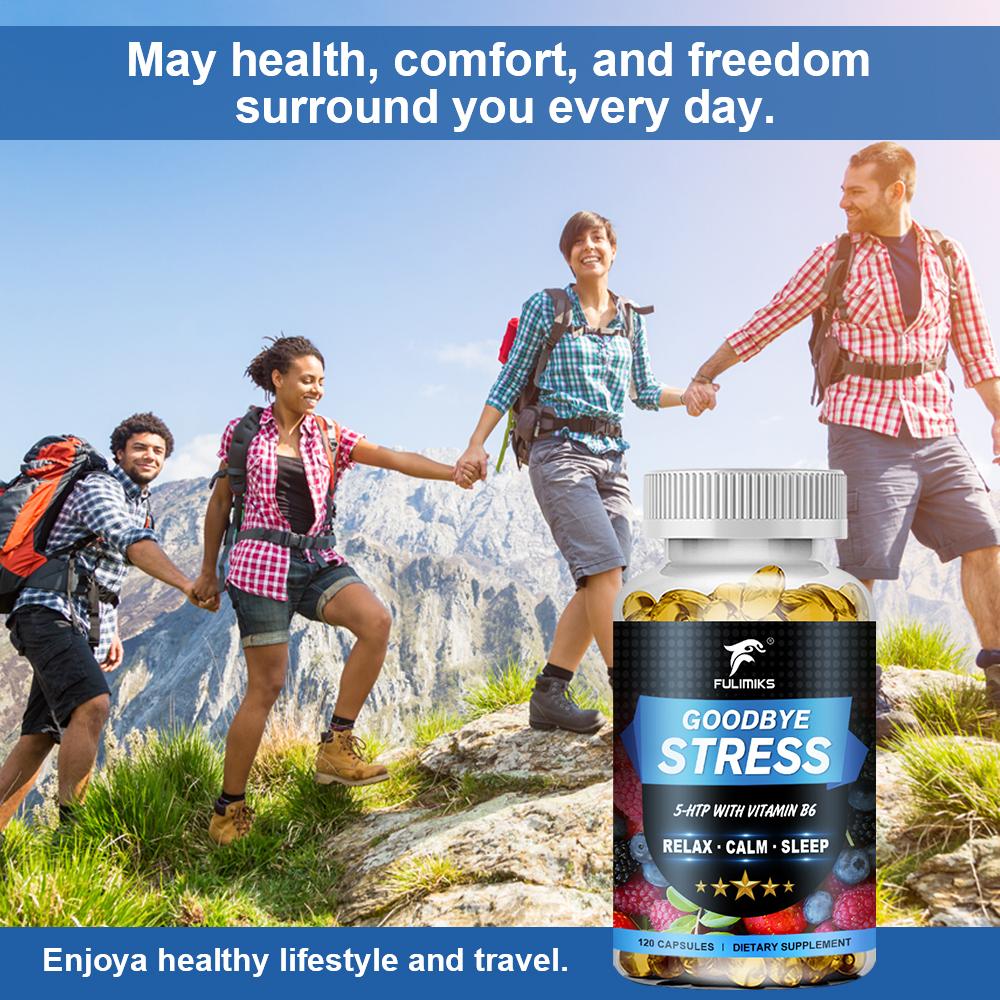5 HTP+ Supplement, with Vitamin B6 & L Theanine, Support Neurohealth Memory, Mental Focus, Cognitive Health & Energy, Promotes Healthy Mood & Brain Function, Goodbye Stress Capsules