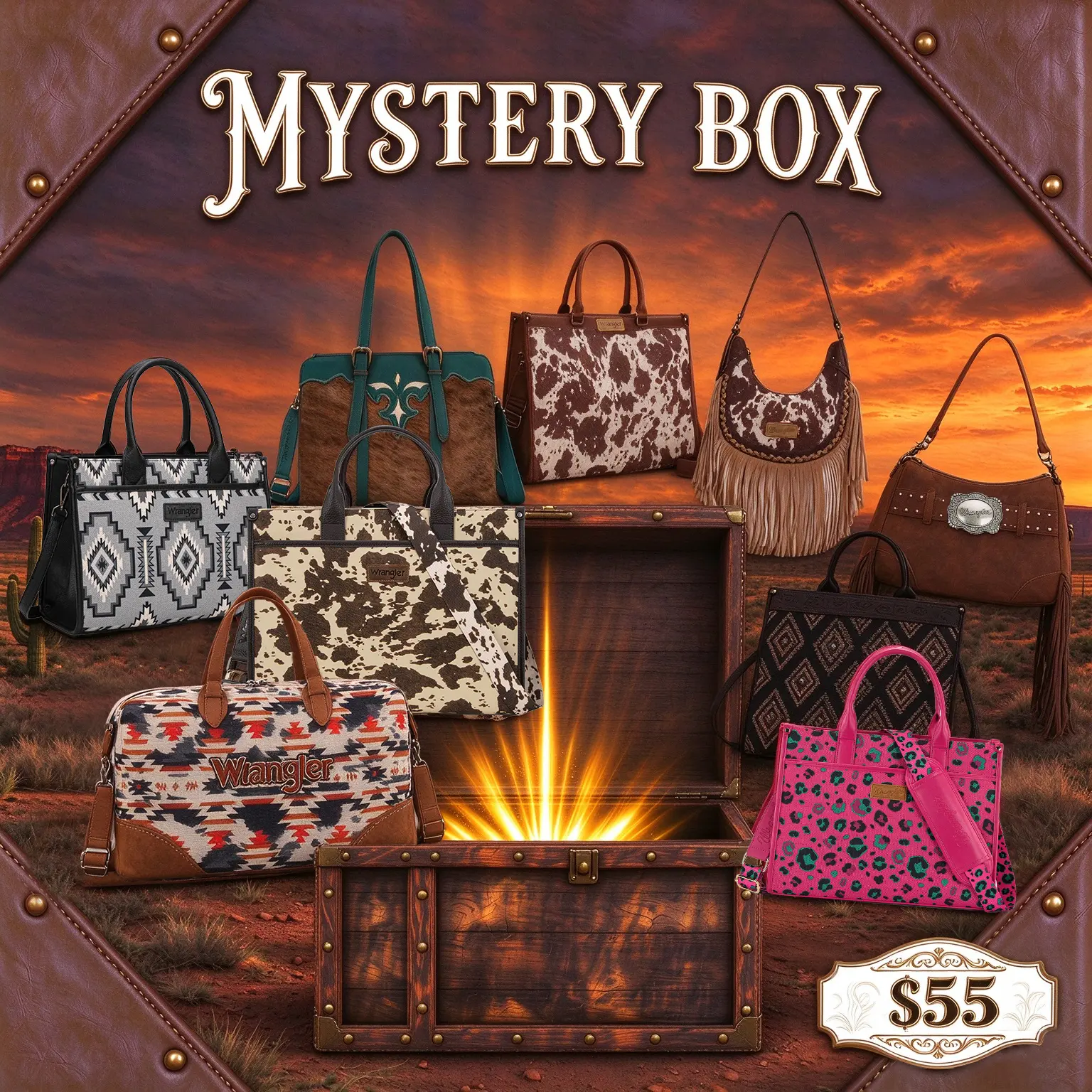 Wrangler Western Blind Box 1Pcs Or 2PCs One Box Wallet, Handbag, Crossbody Bag, and Sling Bag