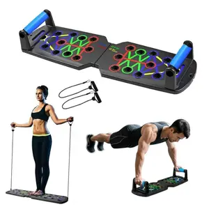 Multi-Functional Push Up Board Training Set with 28 Holes and Pull Bar Portable Upper Body Exercise Equipment for Home Use