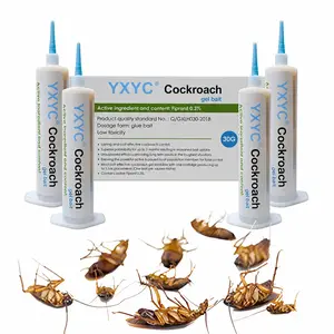Cockroach Gel Bait, 4 Tubes x 30-Grams, 1 Plunger and 2 Tips, German Roach Insect Pest Control, Indoor and Outdoor Use, Roach Killer Gel for American, German and Other Major Cockroach Species