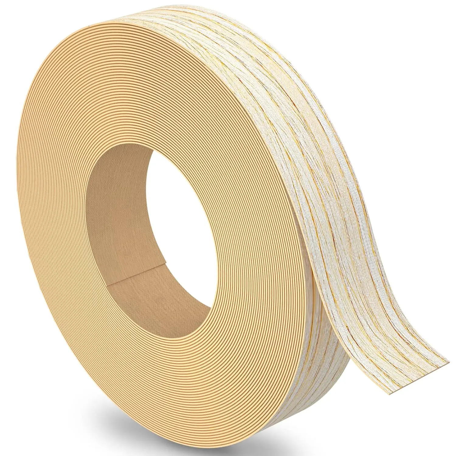 White Oak Edge Banding, 3/4 inch x 25ft Roll of Real Wood Edge Banding Pre-glued Flexible, Veneer Tape for Cabinet Repair Furniture Restoration