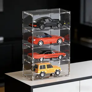 Car Model Display Box, Detachable Acrylic Storage Case, 2/3/4/5/6 Layers, Transparent Flip Cover, Easy Installation, Minimalist Design