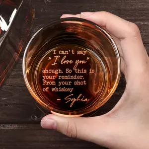 I Can't Say I Love You So Much High quality laser engraved whiskey glasses, Personalize your name or handwriting Gifts for couples, Home Decor & Gifts, Funny gift for men and women, Drinkware.