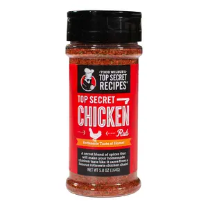 Todd Wilbur's Top Secret Recipes Chicken Rub - Make Chicken That Tastes Like it Came From a Famous Rotisserie Chain (Compare to Boston Market) - MSG & Gluten Free – New 5.8 oz Shaker Bottle
