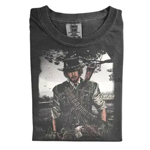 The Red Dead Redemption Comfort Color T-Shirt, Western Outlaw Shirt, Y2K Vintage Horror Game Shirt, Retro Resident Evil Gaming Shirt, Gift for Men, Gift for Women, Crew Neck T-shirt, Trending T-shirt