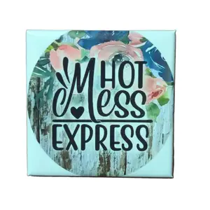 Hot Mess Express Themed Colorful 2x2 Refrigerator Magnet, Home Decor & Home Supplies Accessory