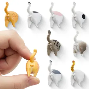 9 Piece Cat Tail Refrigerator Magnets, Humorous and Fun Kitchen Decor, Perfect for Home Fridge, Non-Toxic Material, Ca Prop 65 Compliant