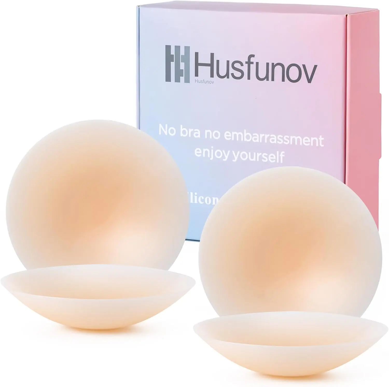 Silicone Nipple Covers for Women-2 Pairs, Ultra-thin Sticky Bra, Reusable Adhesive Pasties for Dress