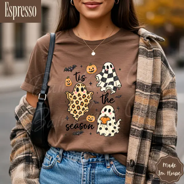 Tis the Season Stylish Ghost Comfort Color T-shirt BLC