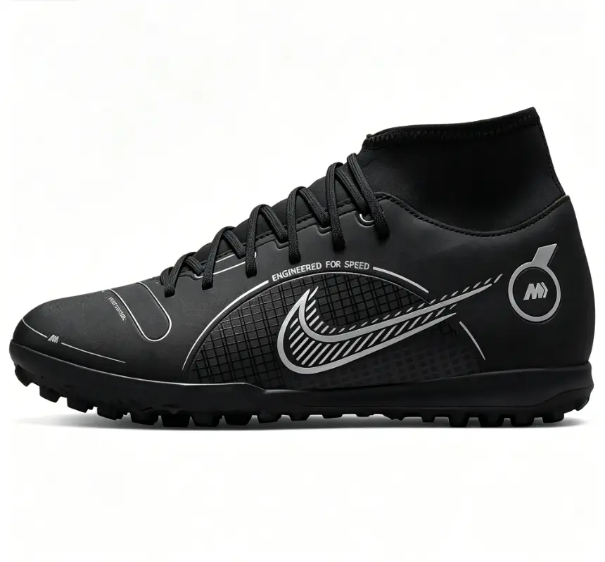 Nike Mercurial Superfly 8 Round-Toe Lace-Up TF Turf Football Shoes for Men and Women in Black Trending Shoes, House White Official Shoes to Get / Maison Mihara
