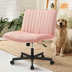 Joyfinity Criss Cross Chair Plus Size Criss Office Chair Sit Cross-legged Armless Swivel Home Modern Home Office Desk Chair Beige Color