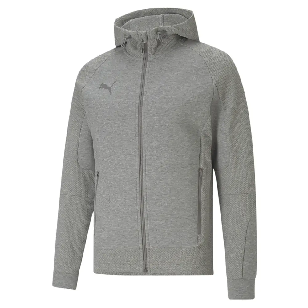 PUMA Mens Teamcup Casuals Hooded Slim Fit Jacket Athletic Outerwear Casual Full Zip - Grey PUMA Mens Teamcup Casuals Hooded Slim Fit Jacket Athletic Outerwear Casual Full Zip - Grey