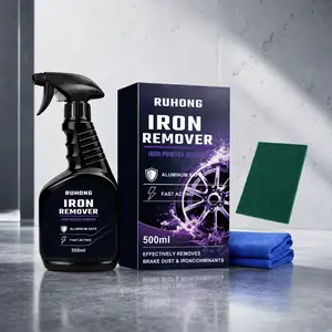 Iron Remover 500ml Color Changing Wheel Cleaner Heavy Duty Brake Dust and Fallout Remover Fast Acting Aluminum Safe Car Detailing Spray for Deep Clean Rim Care