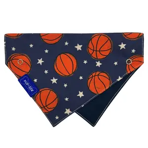 Basketball Dog Collar Bandana, Reversible and Two-Tone