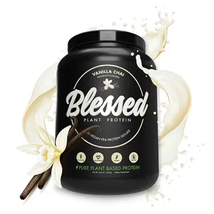 EHPlabs Blessed Plant Based Protein Powder - 30 Serves - 23g Protein per serve - dairy free, Vegan, Soy Free - Edible Dietary Fitness supplement | New Year New Me |