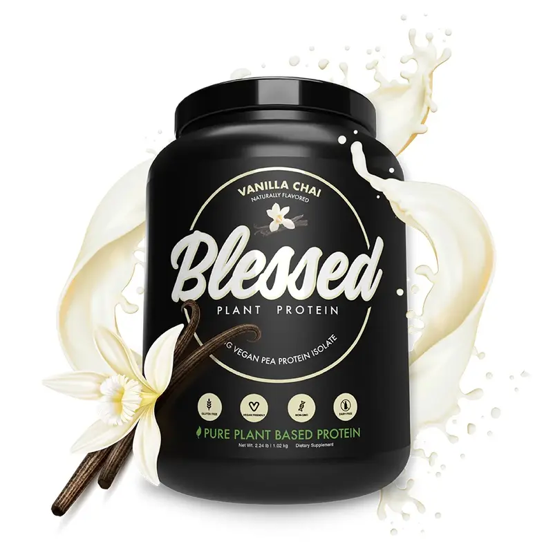 Blessed Plant-Based Protein Powder - Muscle Recovery Support - 23g Vegan Protein per Serve - Dairy-Free & Soy-Free with Added Fiber - Plant Protein Shake for Adults, 30 Serves