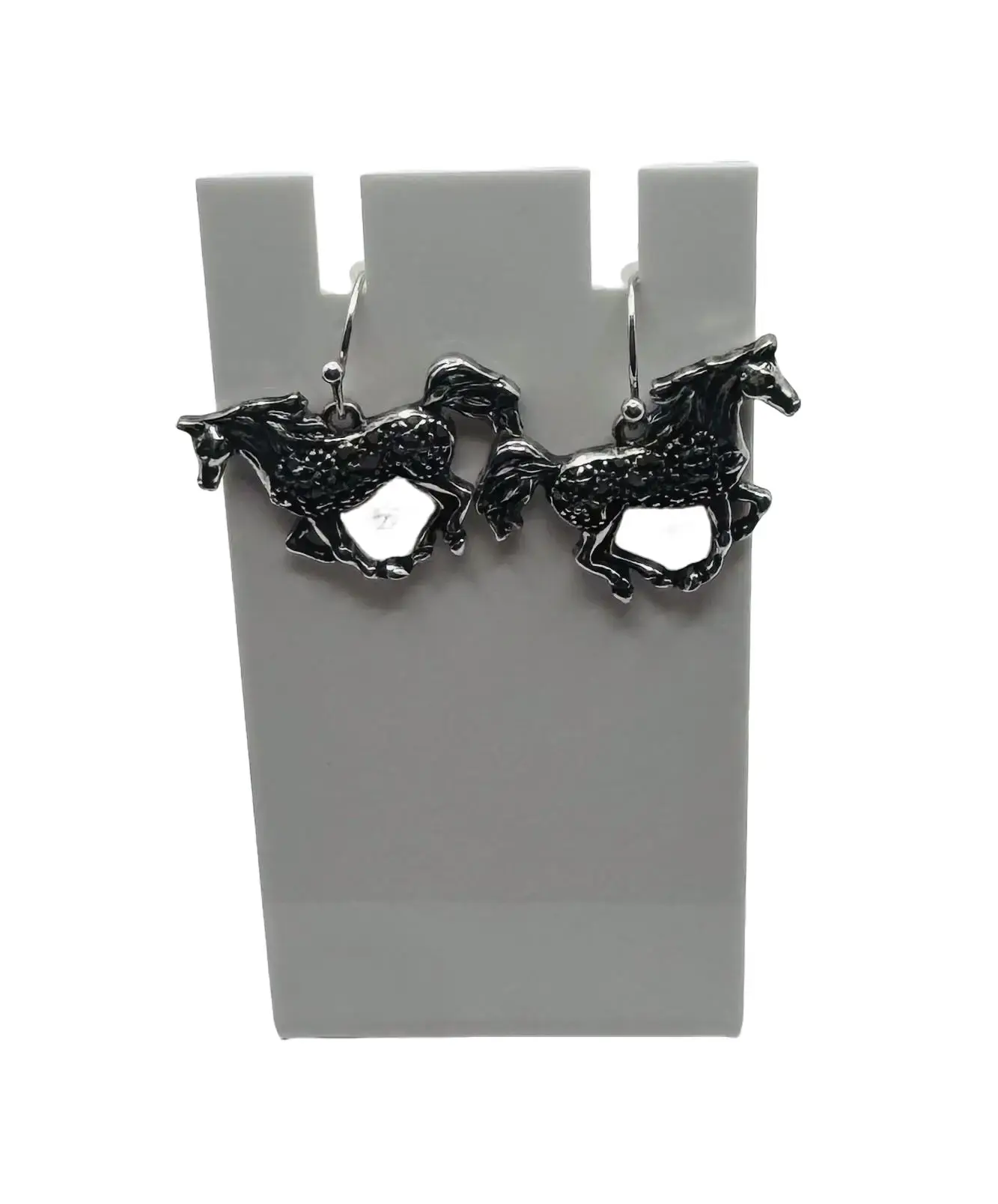 Filigree Metal Horse Dangle Earrings Hanging with Stopper Trotting Durable Western Charm Drop Earrings for Daily Wear