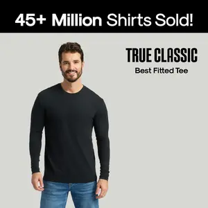 True Classic Men’s Long Sleeve Crew Neck Tee – Soft Cotton Stretch Fit, Tailored Everyday Shirt for Layering, Loungewear, or Streetwear Looks True Classic Men’s Long Sleeve Crew Neck Tee – Soft Cotton Stretch Fit, Tailored Everyday Shirt for Layering, Loungewear, or Streetwear Looks