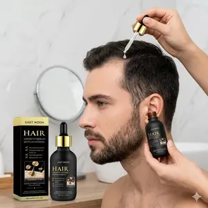 5% Minoxidil Biotin Hair Growth Serum - Powerful Hair Growth and Thickening Treatment - Natural Herbal Essential Oil 2 fl oz. Hair growth serum, repairs split ends, nourishes scalp, strengthens hair strands, suitable for men.