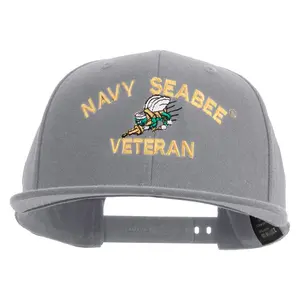 US Navy Seabee Veteran Embroidered Flexfit Snapback Style Cap