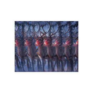 Rudolph Reindeer 3D Stereogram Poster | Vintage Holiday Scene, Night Snow Pop Up Artwork for Easy Stereo Viewing