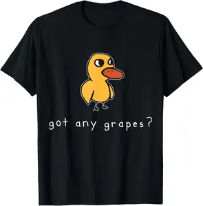 100% cotton Unisex Funny Duck Got Any Grapes Graphic Summer Design T-Shirt