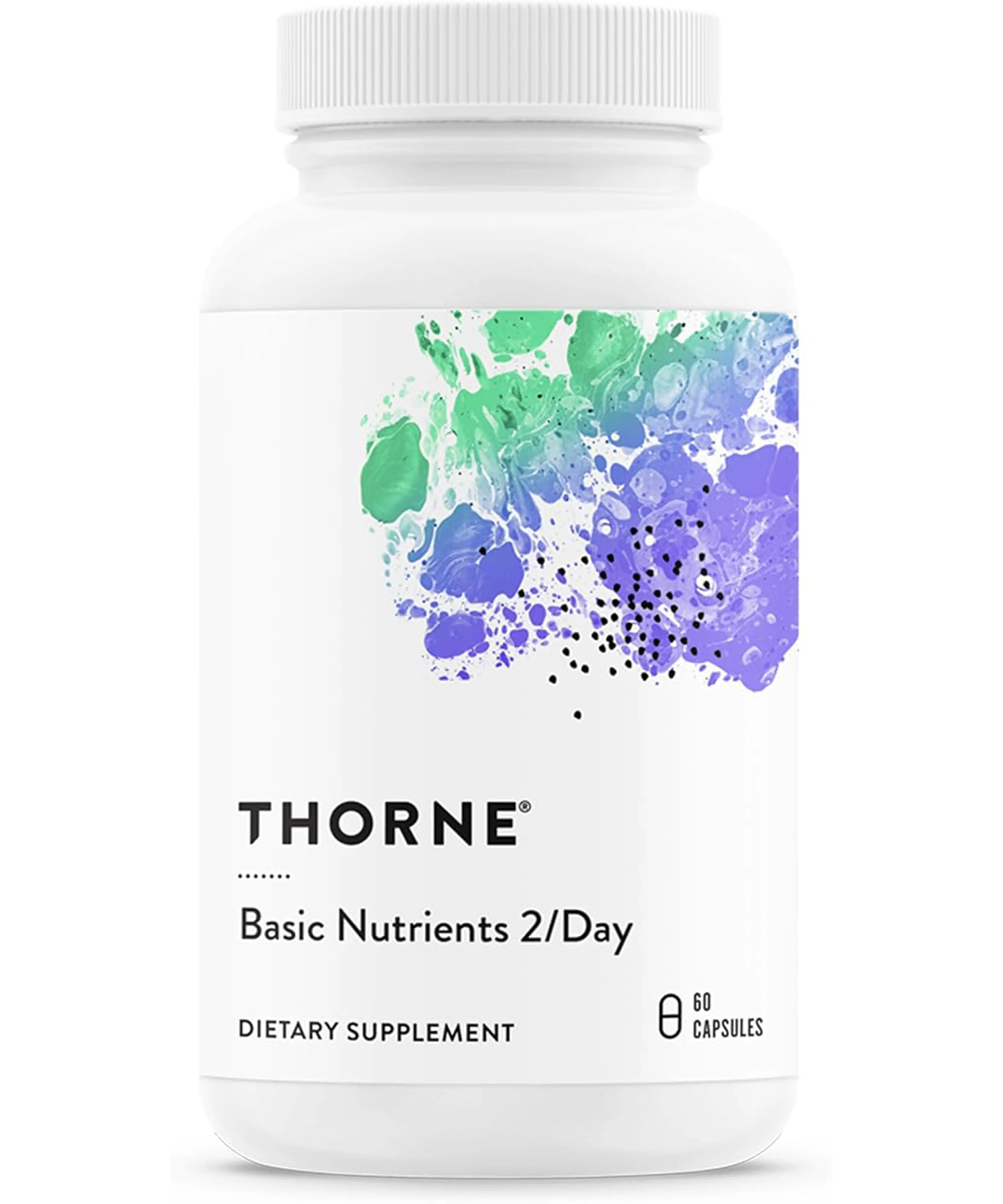 THORNE Basic Nutrients 2/Day - Comprehensive Daily Multivitamin with Optimal Bioavailability - Vitamin & Mineral Formula - Gluten, Dairy & Soy-Free - 60 Capsules - 30 Servings