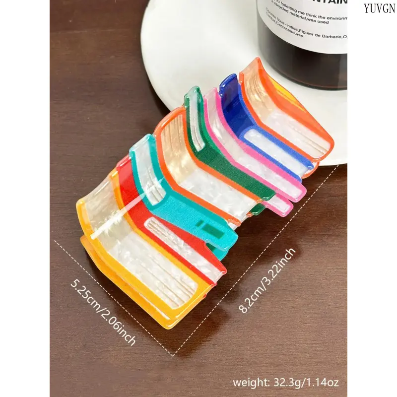 Women's 2026 New Book-Shaped Synthetic Flat Claw Hair Clip, Cute Minimalist Women's Fashion Accessory, Strong Hold for Thick Hair, Stylish Headwear, Ideal Gift for Indoor Leisure, TikTok Shop Back to School, Flat Claw Clip, Daily Wear