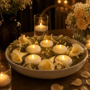 ORADO 2.36” Small Floating LED Candles - 12 Pack Waterproof Flameless Tea Lights, Cozy Flickering Warm White Vibe for Bathtub, Inflatable Pool, Church, or Wedding Party summervibes