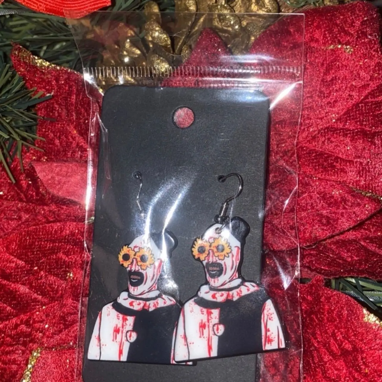 ART THE CLOWN Teriffier Horror Movie Killer Dangling Earrings - New Arrival