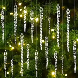 10pcs/12pcs Transparent Acrylic Material Lightweight Hanging Ornaments, Crystal Clear Shiny Shining Decorative Crafts, Daily/Atmosphere/Holiday Gifts, Multi-Season Decoration At Home, Weddings, Parties, Events
