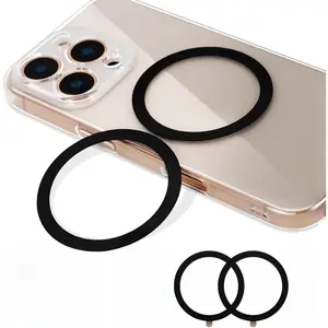 4Black for MagSafe Ring Sticker,Universal Metal Ring Compatible with MagSafe Accessories,for Phone// Phone Case,Work with   Charger/Wallet/ Mount/Ring Holder