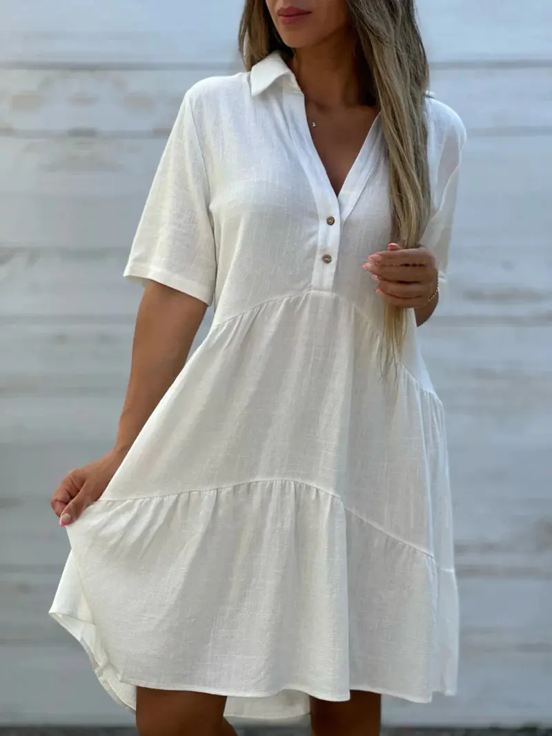 aqua linen dress Stretch Linen round neckline Sleeveless Mini Dress main image 0