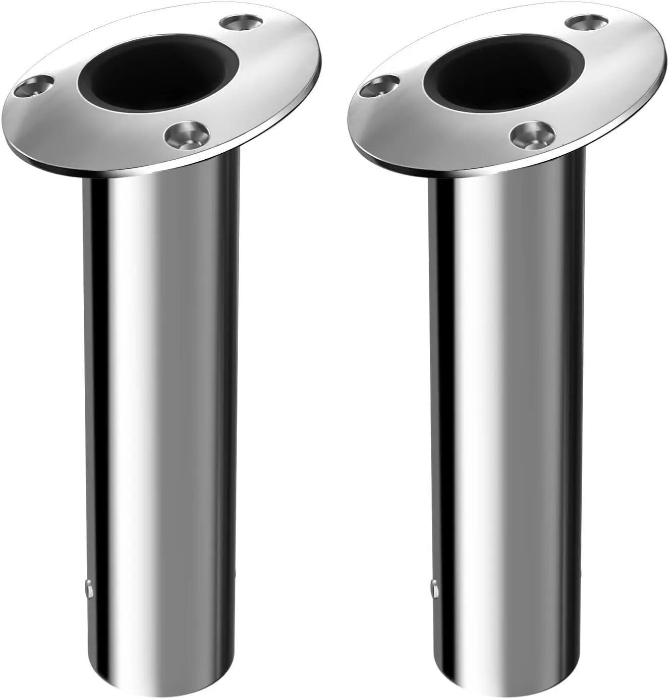 2 Pack 316 Stainless Steel Fishing Rod Holder, 15/30/90 Degree Heavy Duty Flush Mount Rod Holders with Cap for Fishing Boat