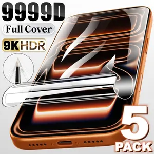 5-Pack HD Soft Hydrogel Screen Protector Film Compatible iPhone Models Easy Installation Durable Flexible Protection