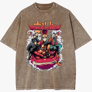 Vintage Washed Naruto Jiraiya Minato Graphic Tee | Naruto Shippuden Distressed Oversized Anime T-shirt Unisex Frog Gamabunta Manga Streetwear Otaku Fan Gift