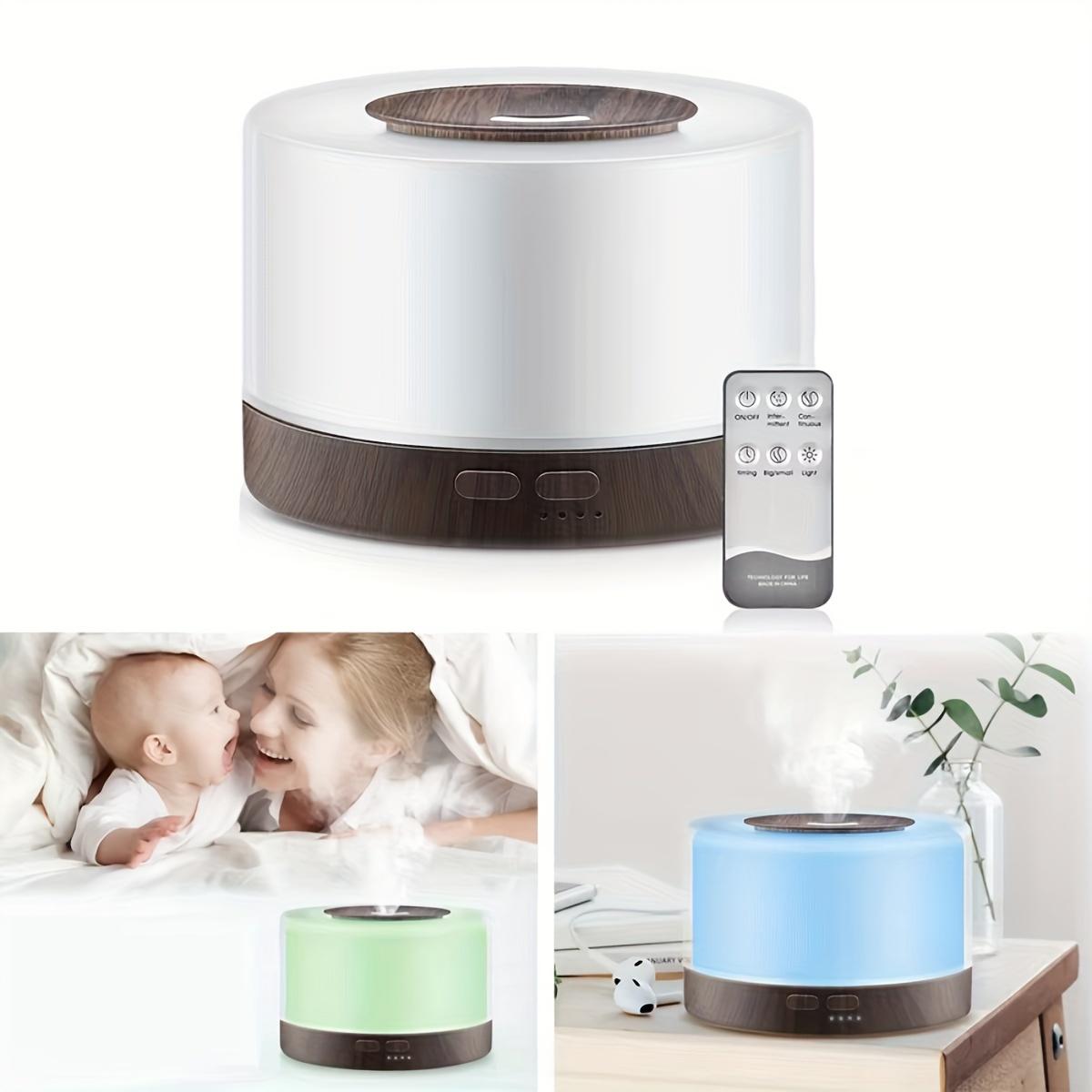 Soundwave Technology Wood Grain Aroma Diffuser, 16.91oz USB Humidifier with Remote Control & Night Light for Home Office